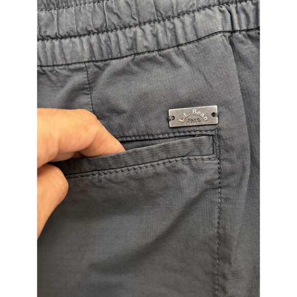 L.L. BEAN STRETCH RIPSTOP PULL ON GRAY PANTS wide LEG WOMENS LARGE Crop - Picture 6 of 10